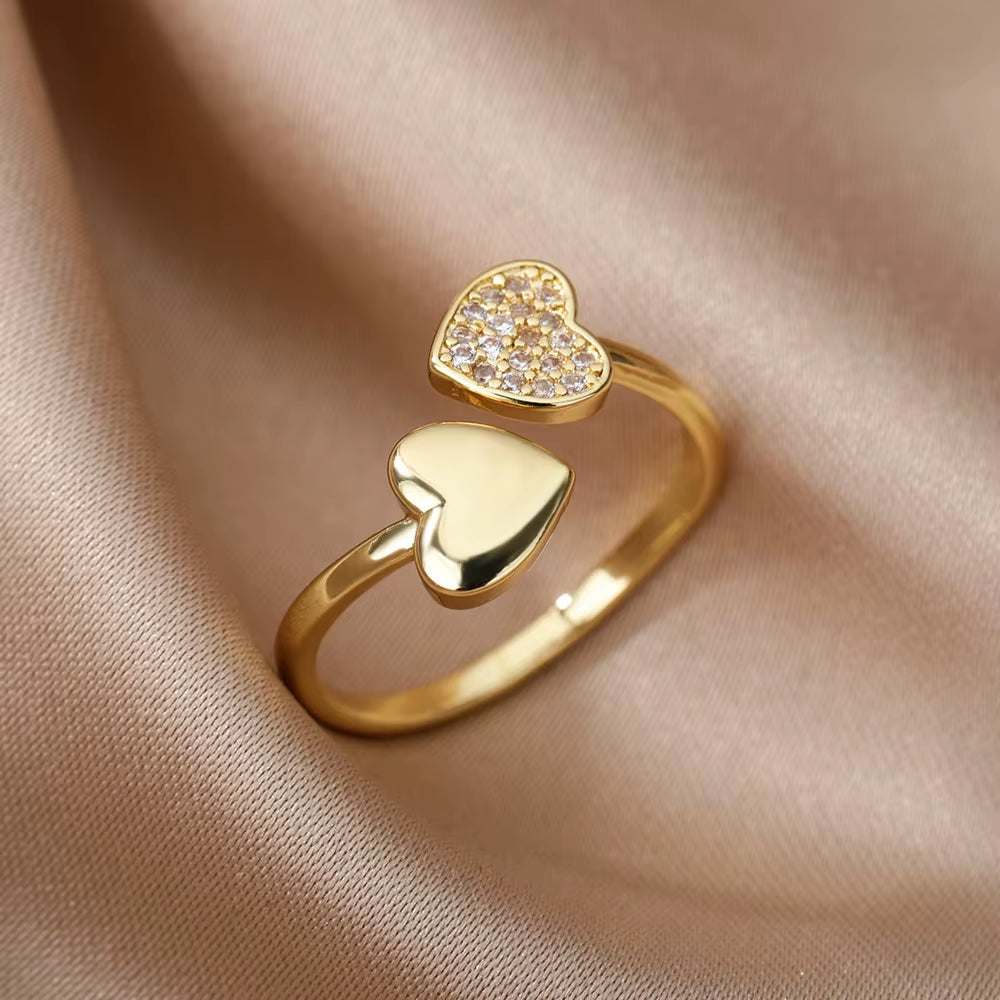 18K Gold-Plated Geometric Zircon Ring