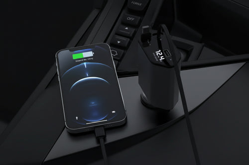 120W 4-in-1 Retractable Fast Car Charger