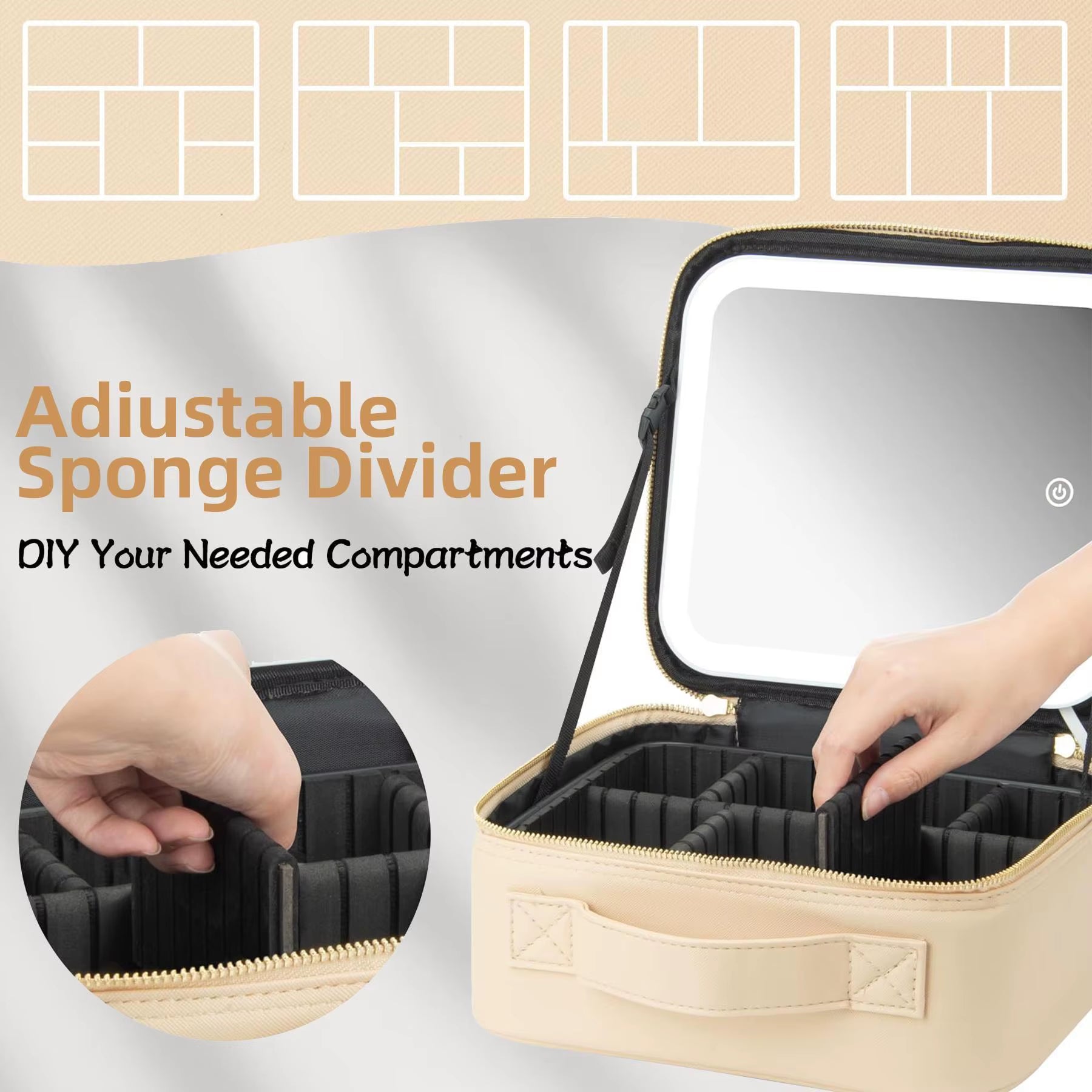 LED Lighted Makeup Bag with Mirror