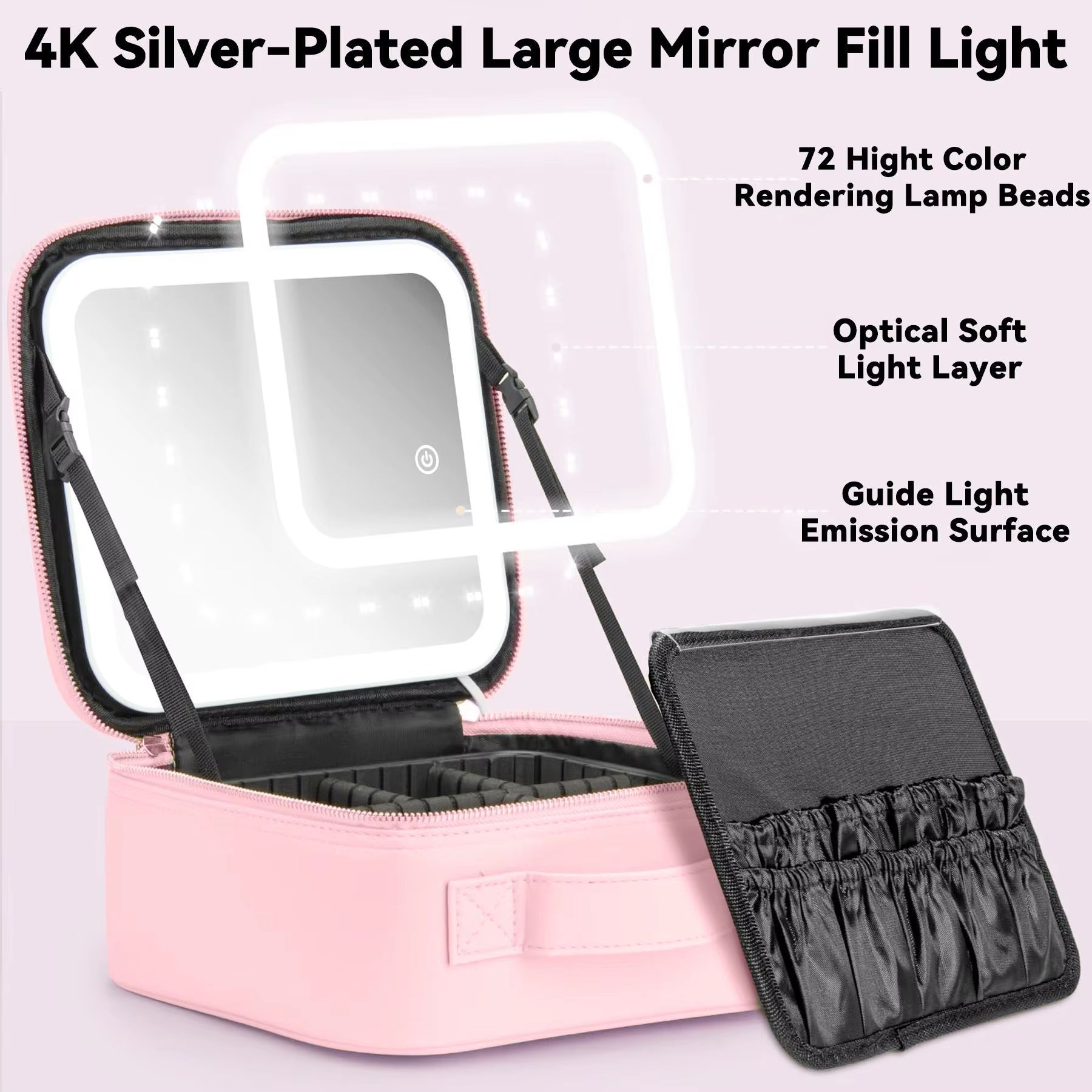 LED Lighted Makeup Bag with Mirror