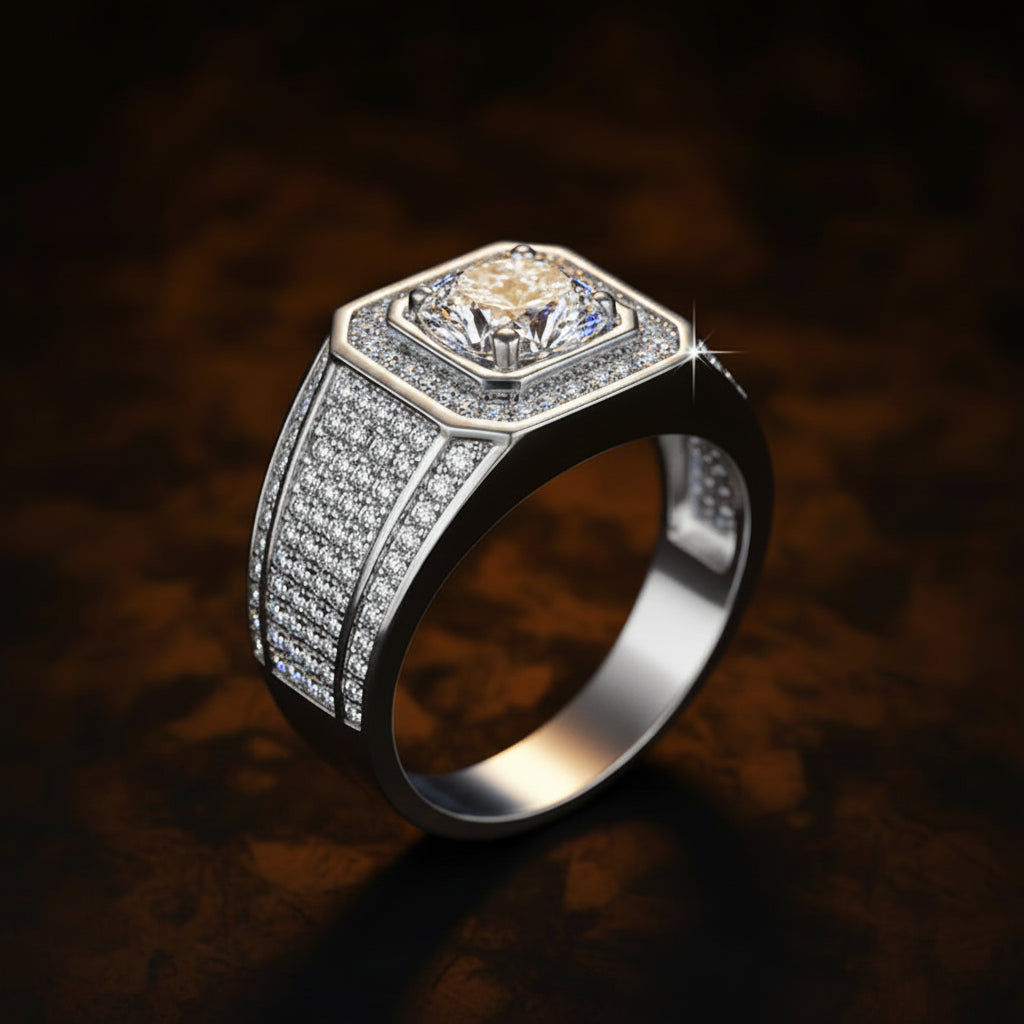MEN'S ICED-OUT DIMOND RING