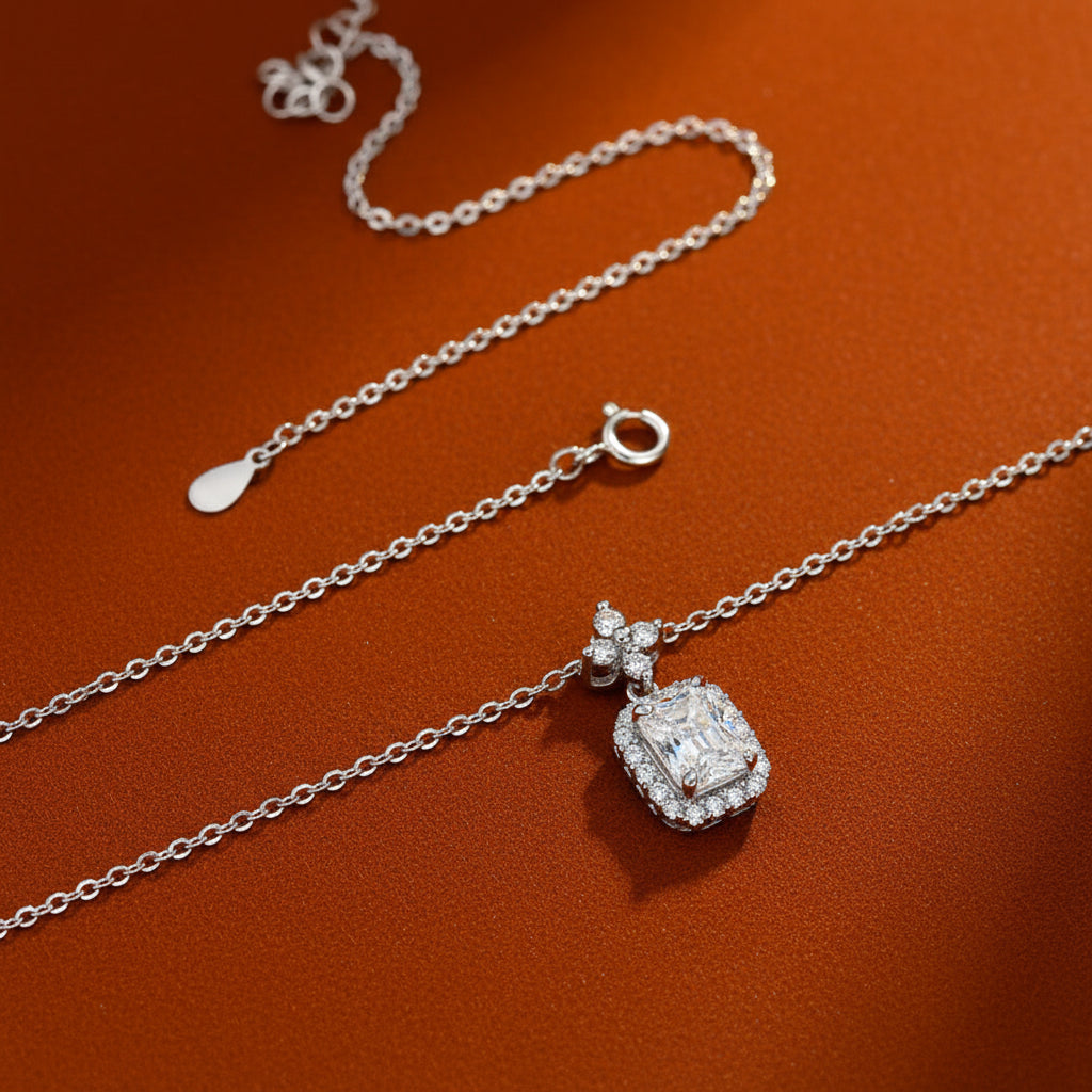 THE RADIANT CUT RECTANGULAR NECKLACE