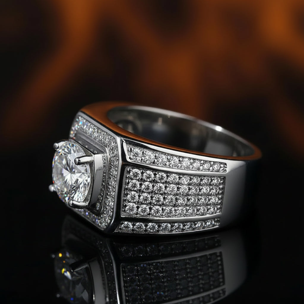 MEN'S ICED-OUT DIMOND RING
