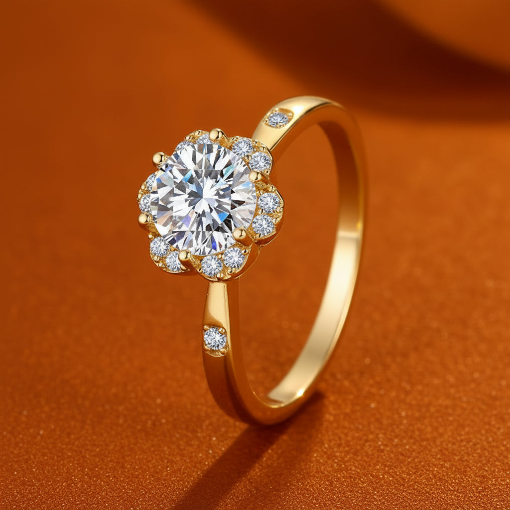 The Gilded Fleur Halo Ring