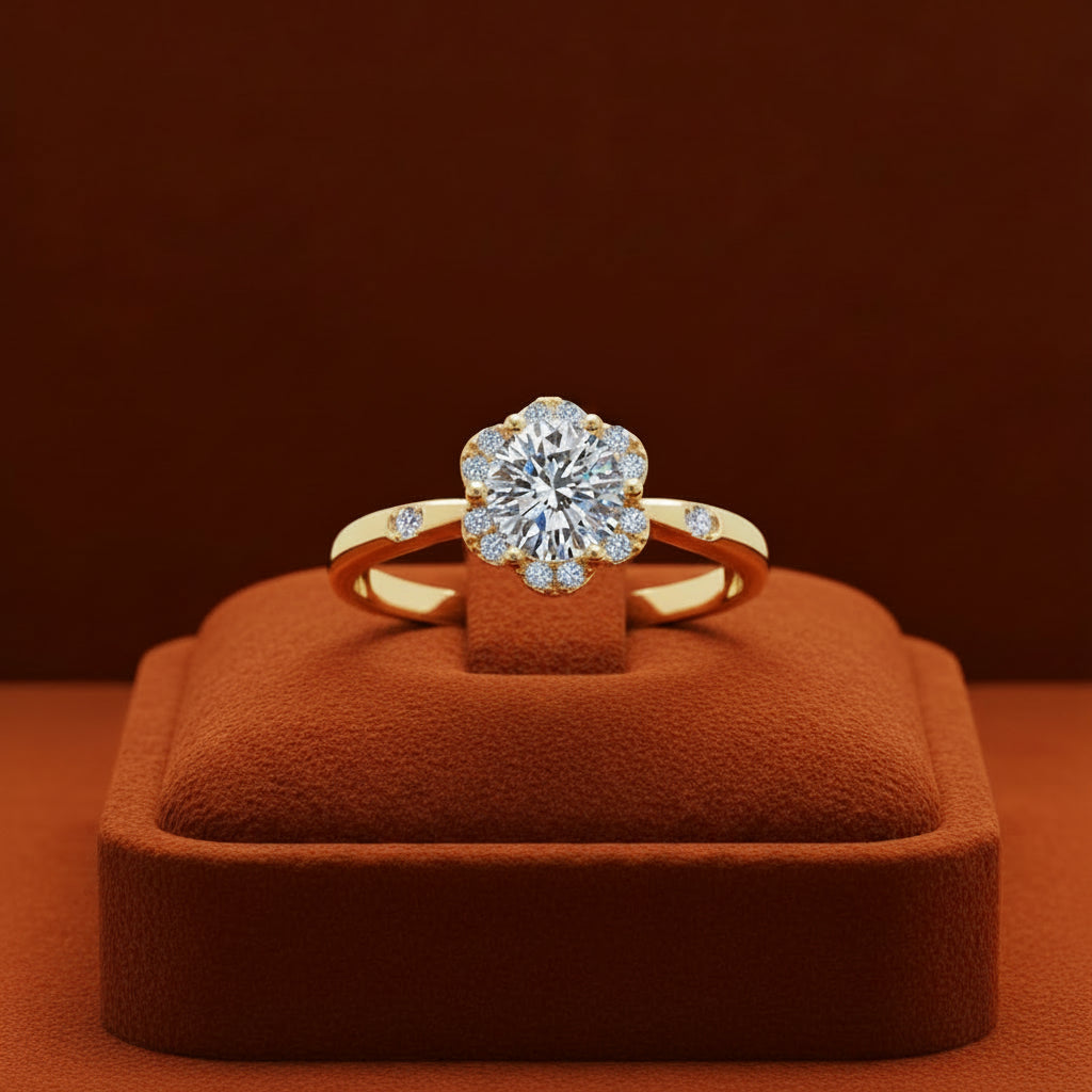 The Gilded Fleur Halo Ring