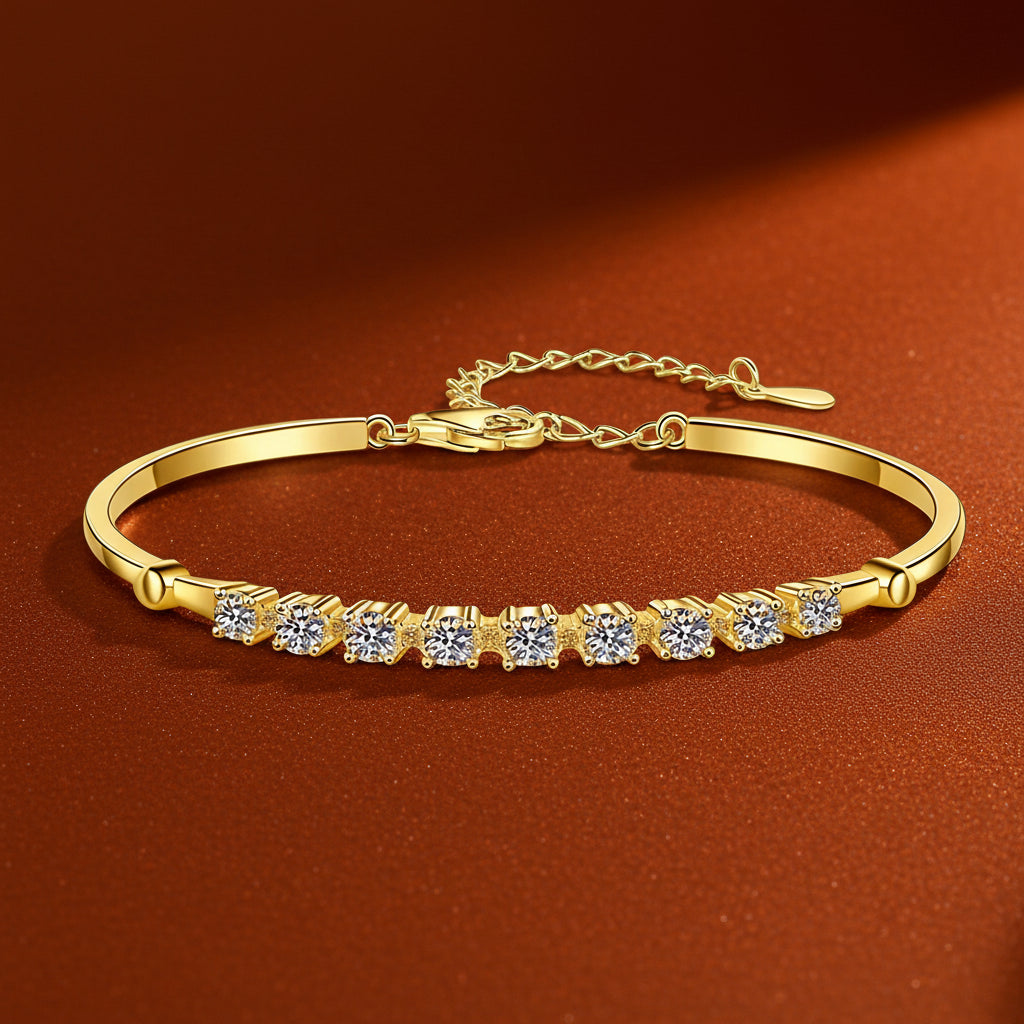 GOLD CHARM BANGLE BRACELET