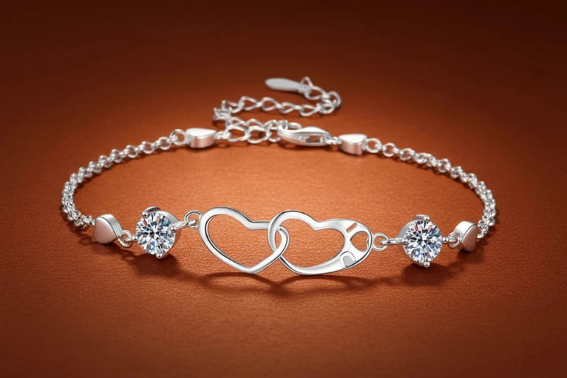 DEUX HEARTS STRAND BRACELET