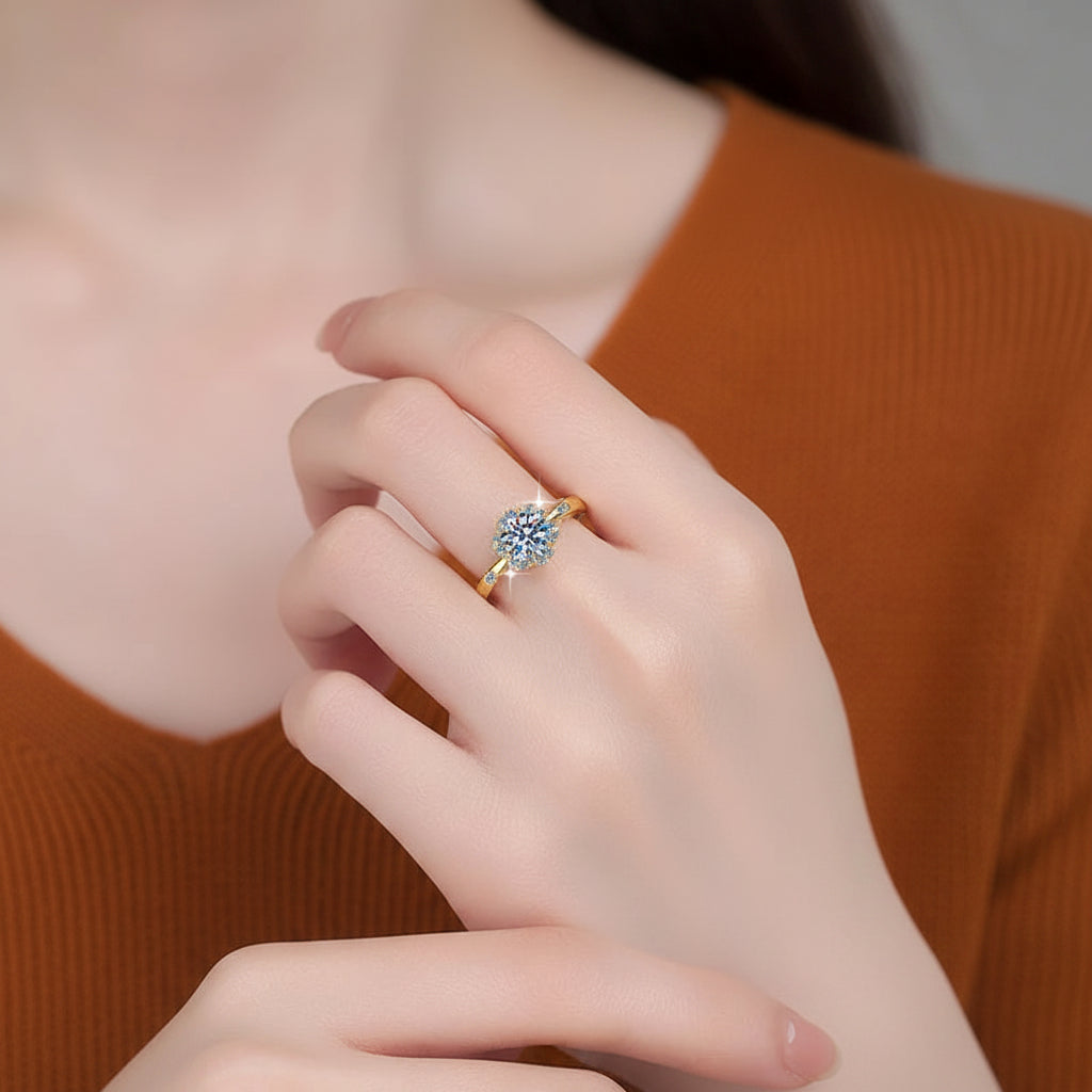 The Gilded Fleur Halo Ring