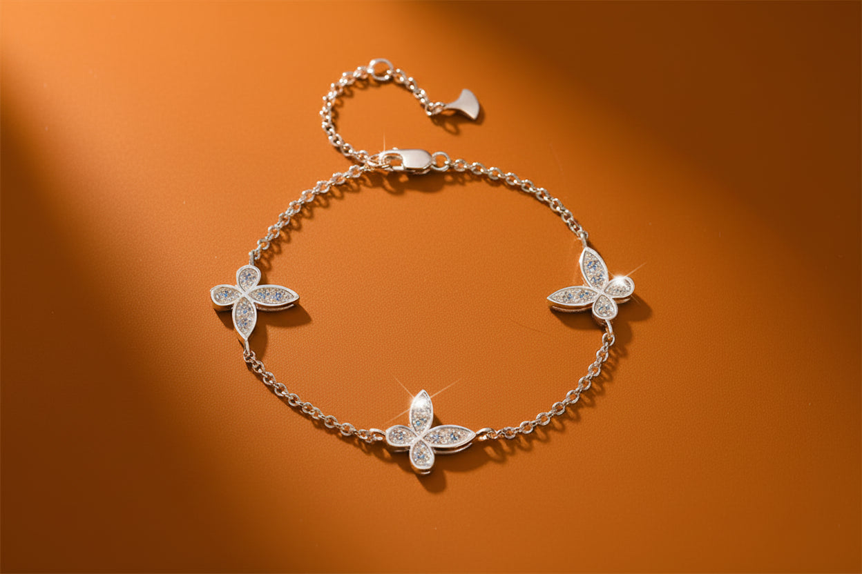 THE TRI BUTTERFLY CHARM BRACELET