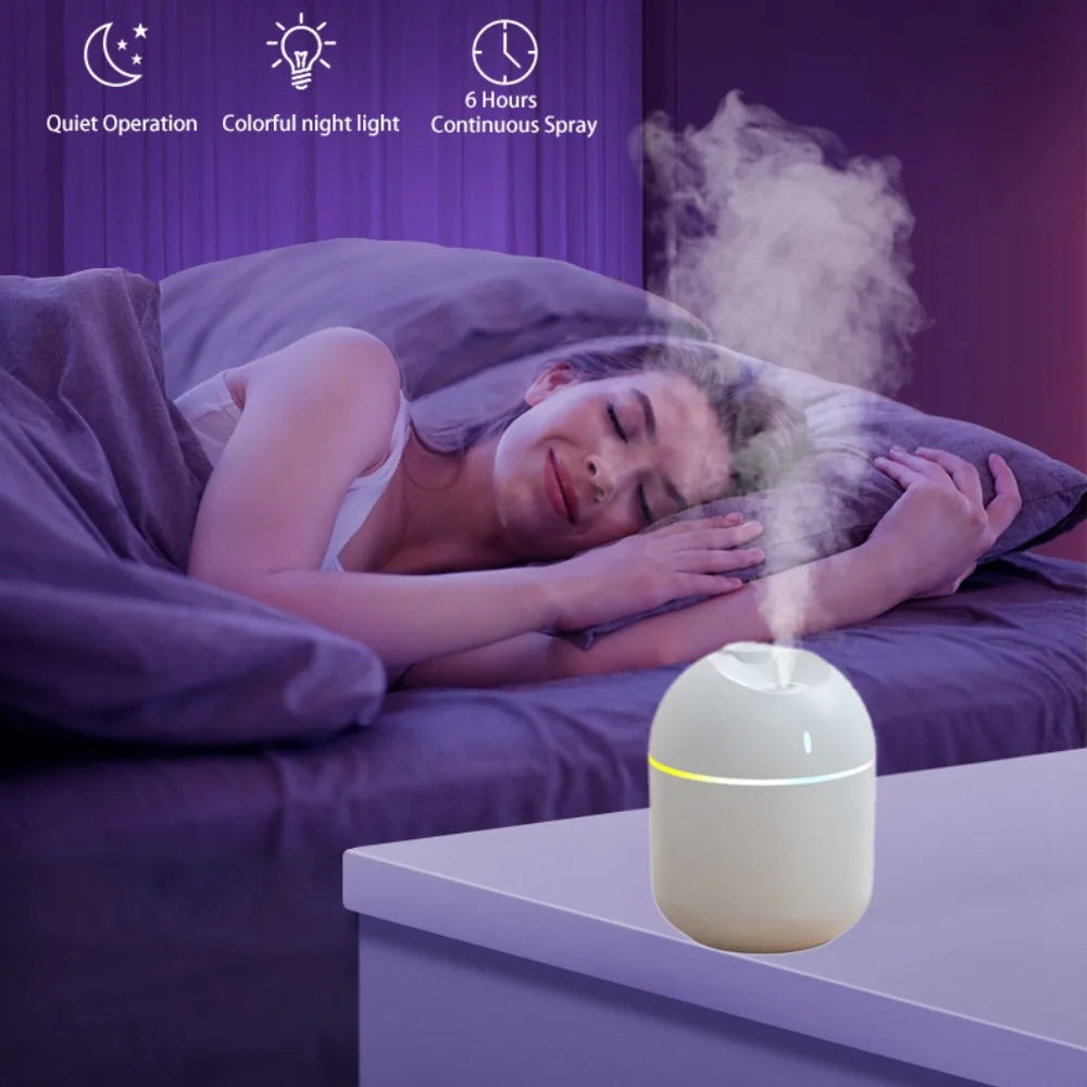 270ml Cool Mist Humidifier & Aroma Diffuser with LED Night Light