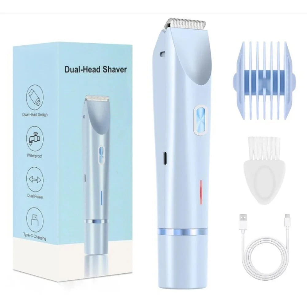 Painless Electric Shaver for Women – Dual Head Body & Bikini Trimmer
