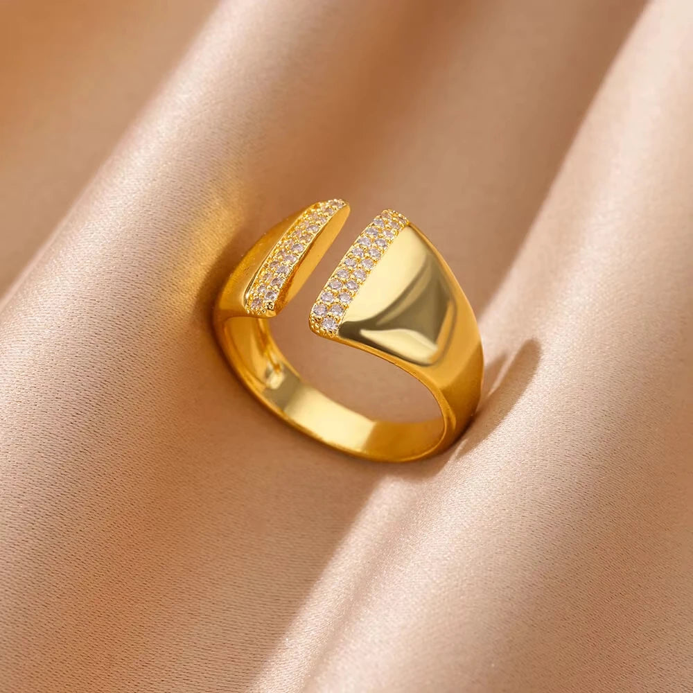 18k Gold-Plated Zicron Ring