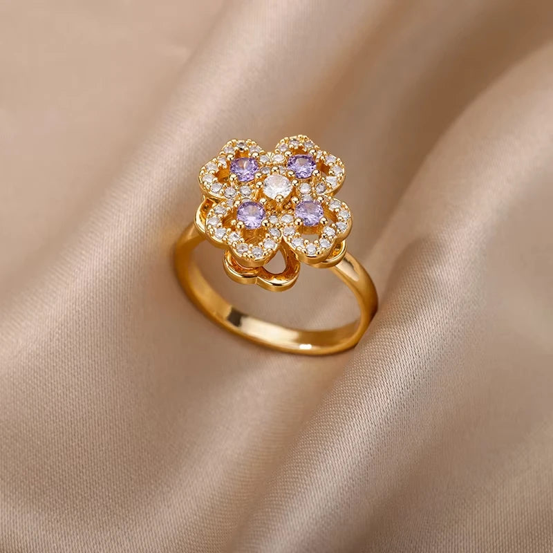 18k Gold-Plated Zicron Ring