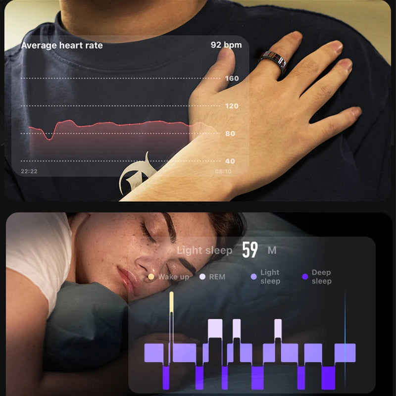 R04 Smart Health Ring – 5ATM Waterproof HRV, Sleep, Heart Rate & Blood Oxygen Monitor for Men & Women