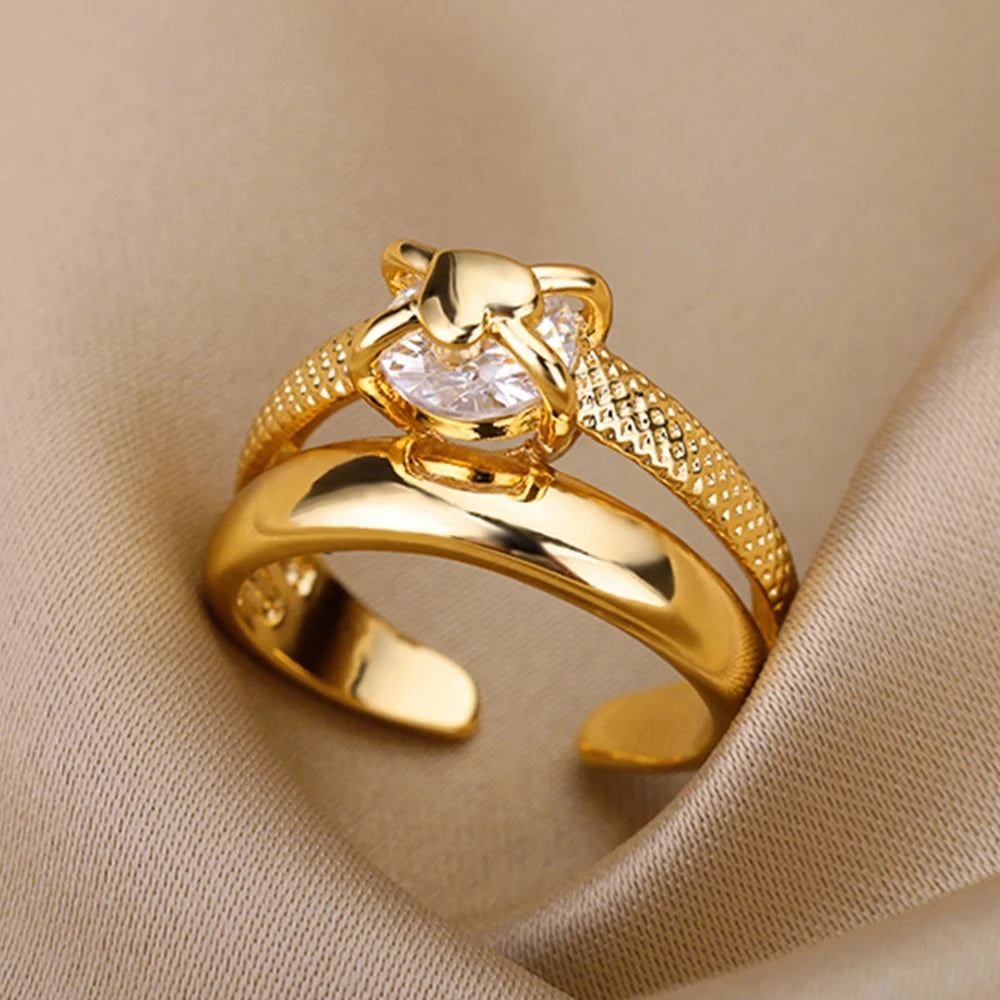18k Gold-Plated Zicron Ring