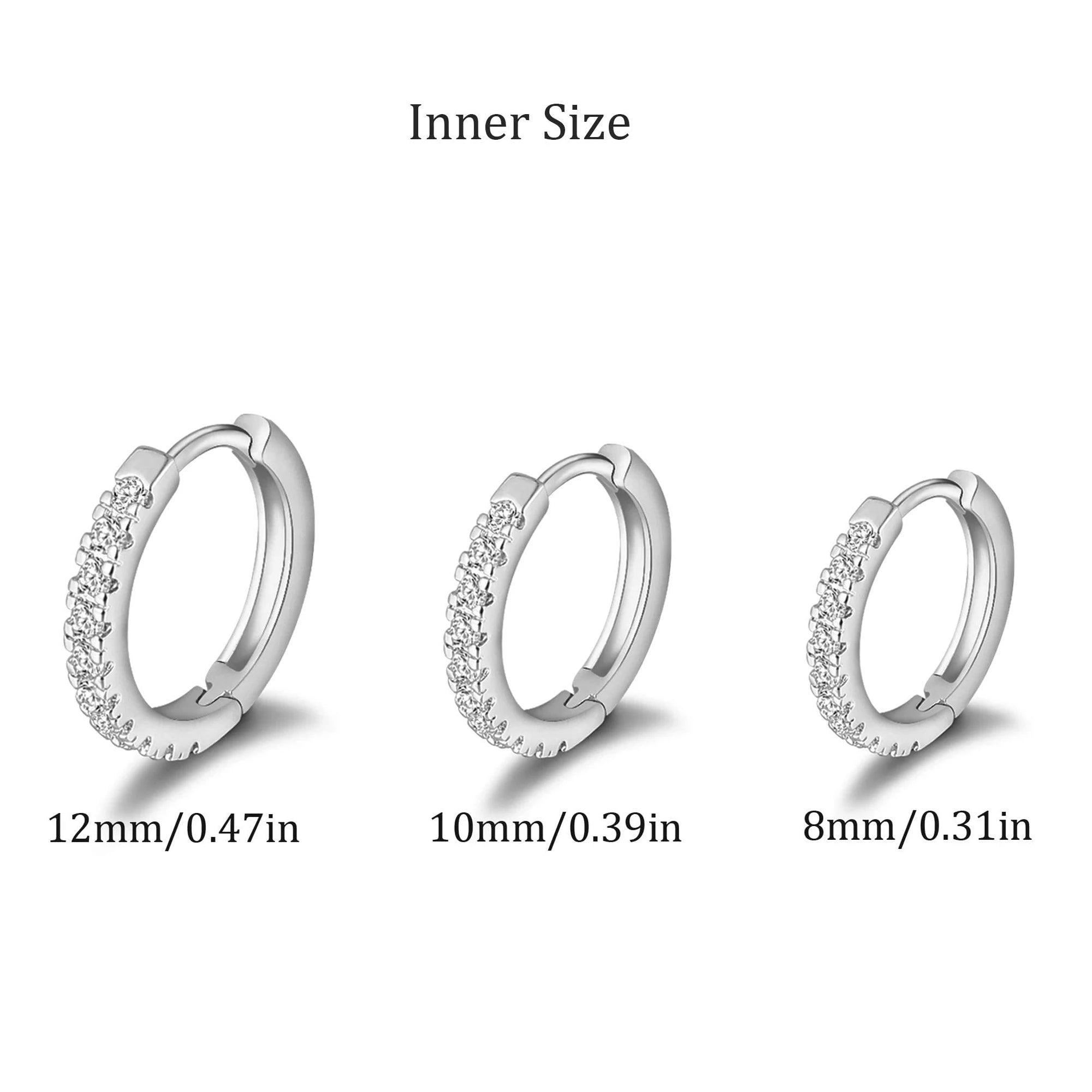 14K Gold Plated 3 Pairs Hoop Earrings Set for Women